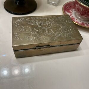 Beautiful Engraved Brass Dragon Box